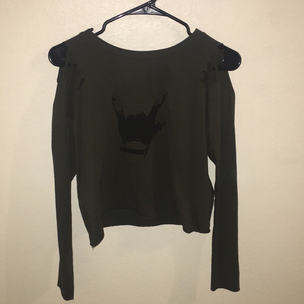 Ripped long sleeve shirt